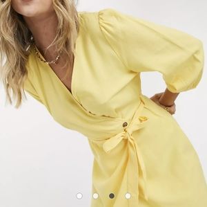 ASOS Vero Moda Wrap Dress in Yellow